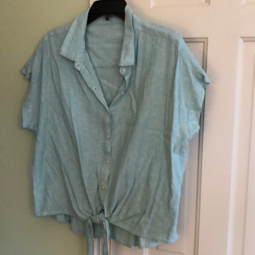 Button Top s/s tied front